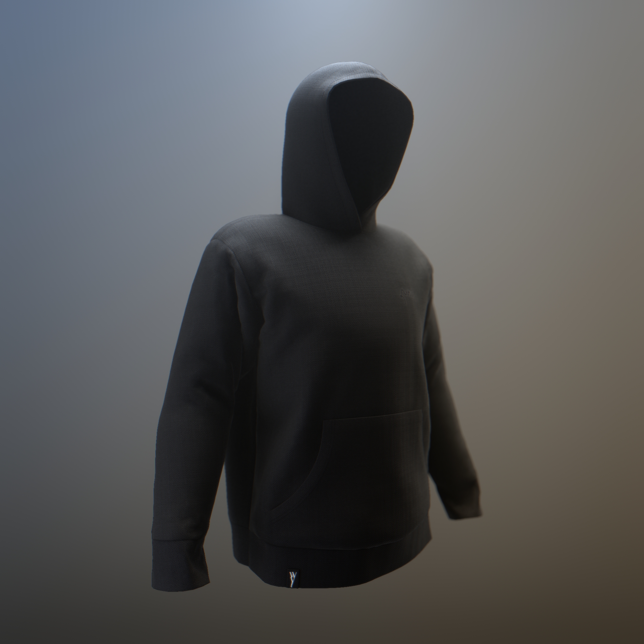 hoodie Noir coton biologique WAVI
